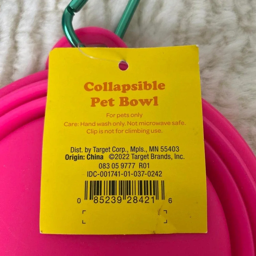 Collapsible Silicone Pet Bowls Food Water Travel Walking Feeding W/ Carabiner